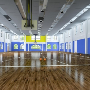 现代篮球场3D模型下载